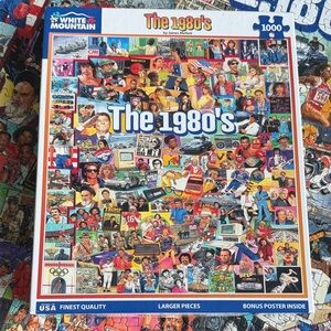 White Mountain 1980s Collage Puzzle - Bright Multi-Color Artwork